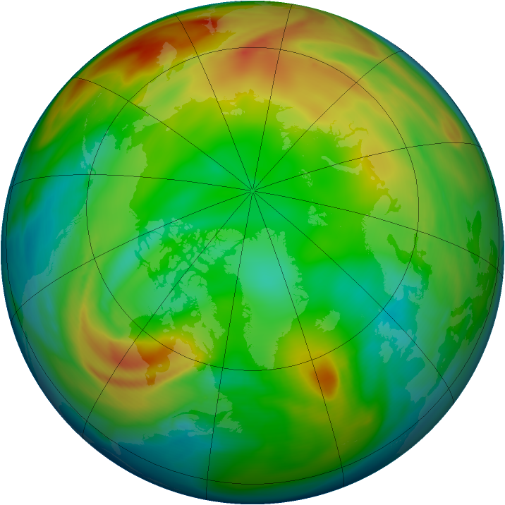 Arctic ozone map for 14 January 2005